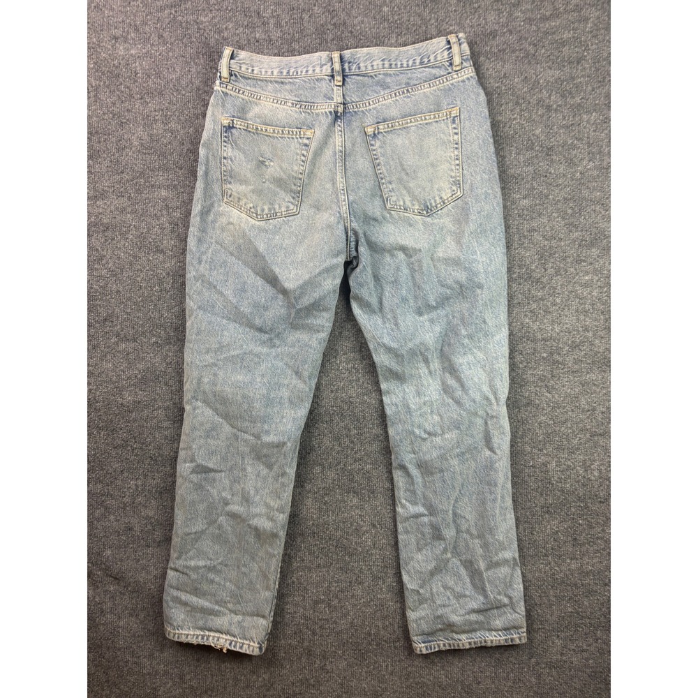 Free People We The Free Jeans Womens 29 Blue Distressed High Rise Straight Leg - Picture 8 of 9